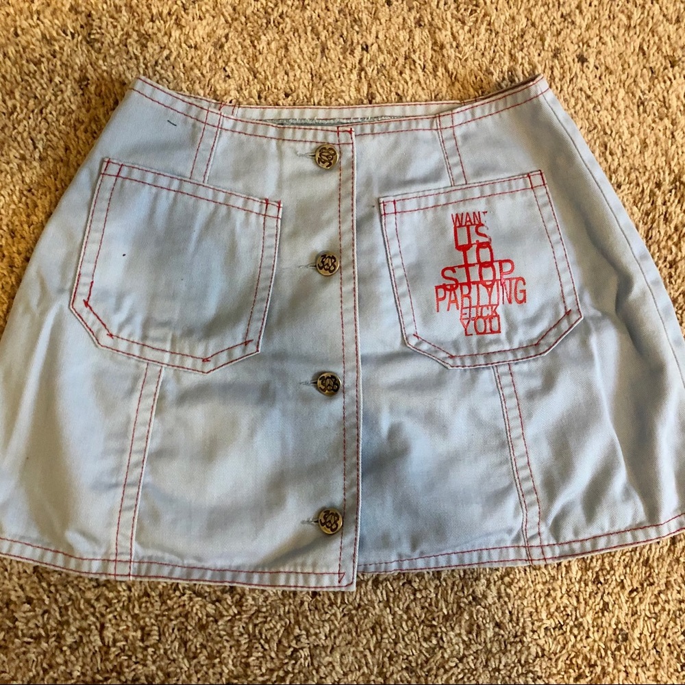 Party jean skirt